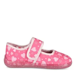 Chaussons FUSCHIA Fille Motif Coeurs Scratch