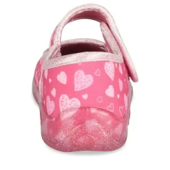 Chaussons FUSCHIA Fille Motif Coeurs Scratch