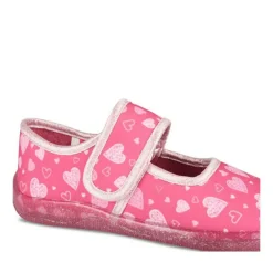 Chaussons FUSCHIA Fille Motif Coeurs Scratch