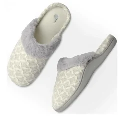 Chaussons GRIS Femme A Enfiler