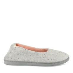 Chaussons GRIS Femme Motif Uni A Enfiler
