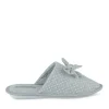 Chaussons GRIS Femme Motif A Pois A Enfiler