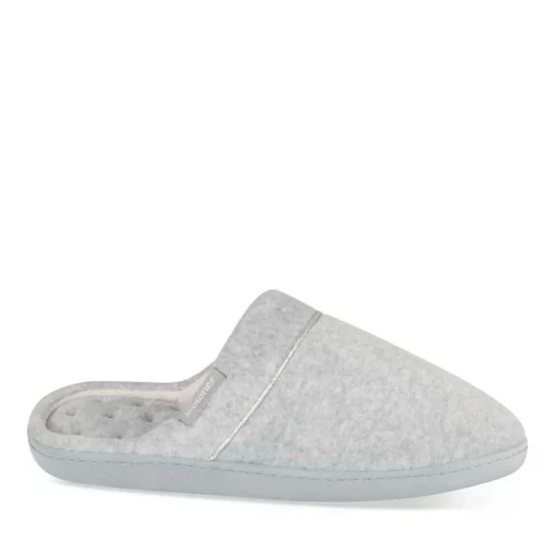 Chaussons GRIS Femme Motif Uni A Enfiler