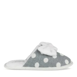 Chaussons GRIS Femme Motif Uni A Enfiler