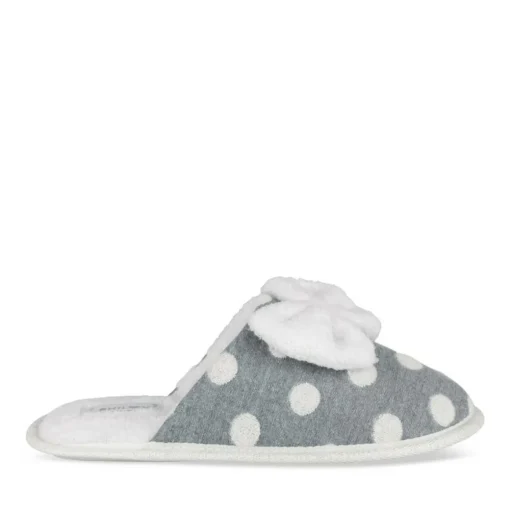 Chaussons GRIS Femme Motif Uni A Enfiler