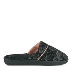 Chaussons GRIS Femme Motif Uni A Enfiler