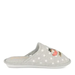 Chaussons GRIS Femme Motif Uni A Enfiler