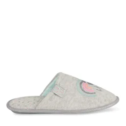 Chaussons GRIS Femme Motif Uni A Enfiler