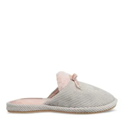 Chaussons GRIS Femme Motif Uni A Enfiler