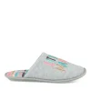 Chaussons GRIS Femme Motif Uni A Enfiler