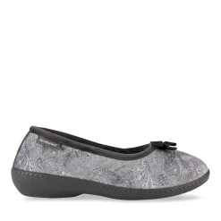 Chaussons GRIS Femme Motif Uni A Enfiler