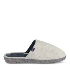 Chaussons GRIS Femme Motif Uni A Enfiler