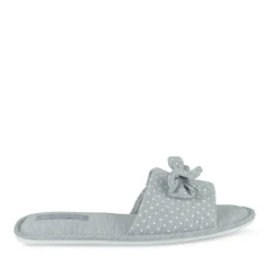 Chaussons GRIS Femme Motif A Pois A Enfiler