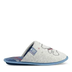 Chaussons GRIS Femme Motif Uni A Enfiler