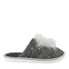 Chaussons GRIS Femme Motif Etoiles A Enfiler