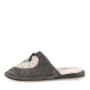 Chaussons GRIS Femme Motif Uni A Enfiler