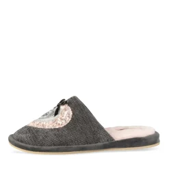 Chaussons GRIS Femme Motif Uni A Enfiler