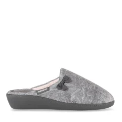 Chaussons GRIS Femme Motif Uni A Enfiler
