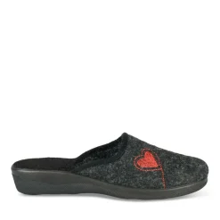 Chaussons GRIS Femme Motif Uni A Enfiler