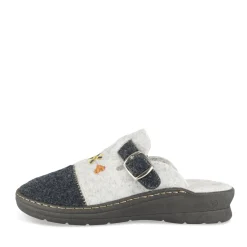 Chaussons GRIS Femme Motif Uni A Enfiler
