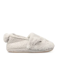 Chaussons GRIS Femme Motif Animal A Enfiler
