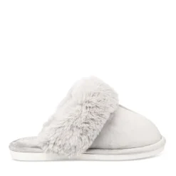 Chaussons GRIS Femme Motif Uni A Enfiler