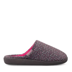 Chaussons GRIS Femme Motif A Pois A Enfiler