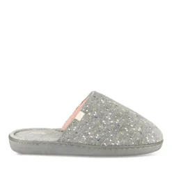 Chaussons GRIS Femme Motif A Pois A Enfiler