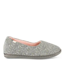 Chaussons GRIS Femme Motif Uni A Enfiler