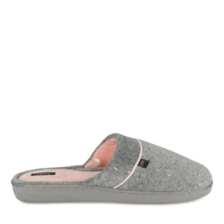 Chaussons GRIS Femme Motif Uni A Enfiler