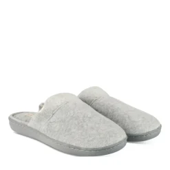 Chaussons GRIS Femme Motif Uni A Enfiler