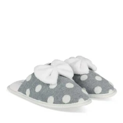 Chaussons GRIS Femme Motif Uni A Enfiler