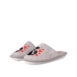 Chaussons GRIS Femme Motif Uni