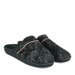 Chaussons GRIS Femme Motif Uni A Enfiler