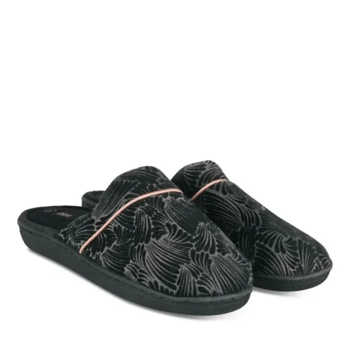 Chaussons GRIS Femme Motif Uni A Enfiler