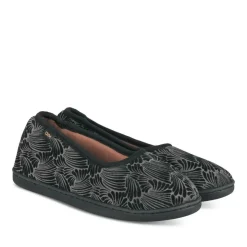 Chaussons GRIS Femme Motif Uni A Enfiler