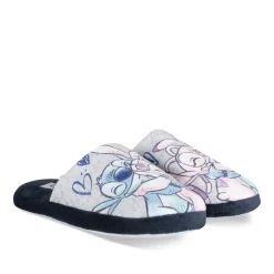 Chaussons GRIS Femme Motif Multicolore A Enfiler