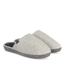 Chaussons GRIS Femme Motif Uni A Enfiler