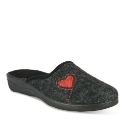 Chaussons GRIS Femme Motif Uni A Enfiler