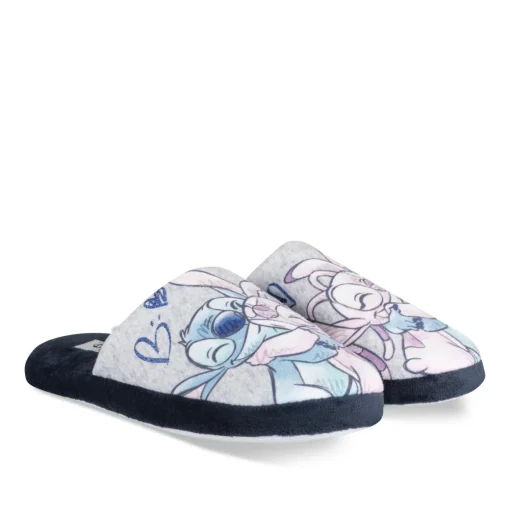 Chaussons GRIS Femme Motif Multicolore A Enfiler