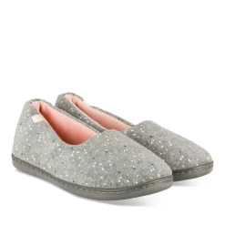 Chaussons GRIS Femme Motif Uni A Enfiler