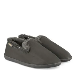 Chaussons GRIS Femme Motif Uni A Enfiler