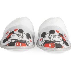 Chaussons GRIS Femme Motif Multicolore A Enfiler