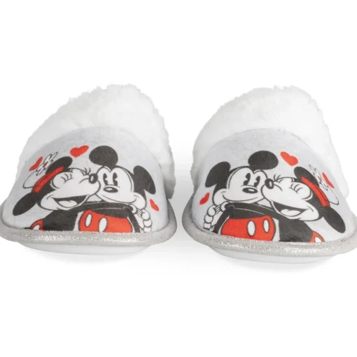 Chaussons GRIS Femme Motif Multicolore A Enfiler
