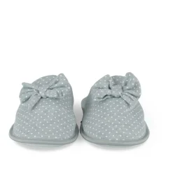 Chaussons GRIS Femme Motif A Pois A Enfiler