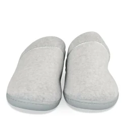 Chaussons GRIS Femme Motif Uni A Enfiler