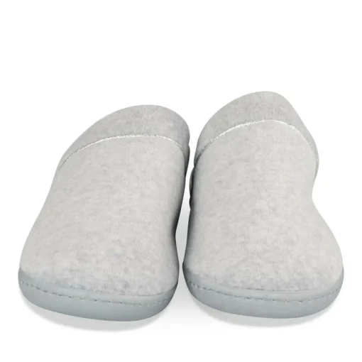 Chaussons GRIS Femme Motif Uni A Enfiler