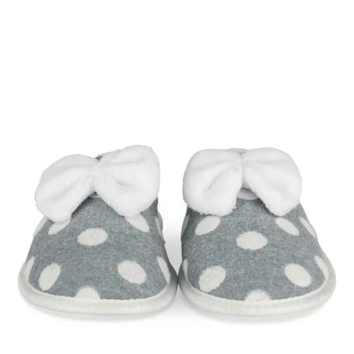 Chaussons GRIS Femme Motif Uni A Enfiler
