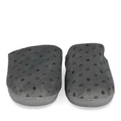 Chaussons GRIS Femme Motif A Pois A Enfiler