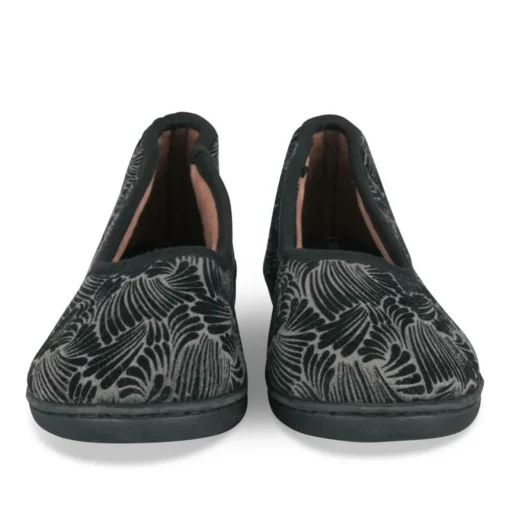 Chaussons GRIS Femme Motif Uni A Enfiler